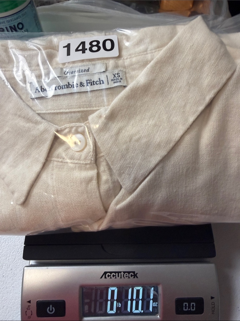 Abercrombie & Fitch Oversized Linen Blend Button Front Shirt XS Euro Travel - Picture 12 of 12